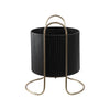 Black Metal Planter with Gold Stand Indoor Outdoor Drainage Durable Round Pot Suitable Foliage Simple Minimalist Design